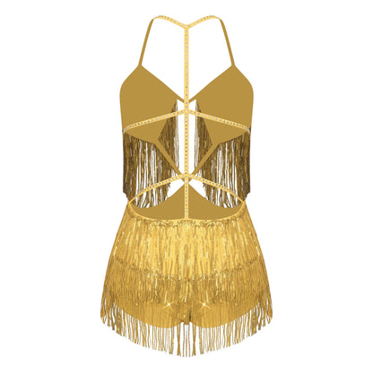 Sequin Fringe Dance Bodysuit