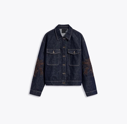 Glow Unbound LLC floral embroidered contrast jacket