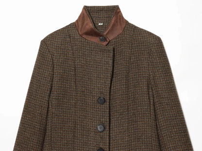 Glow Unbound LLC slim plaid collarless blazer