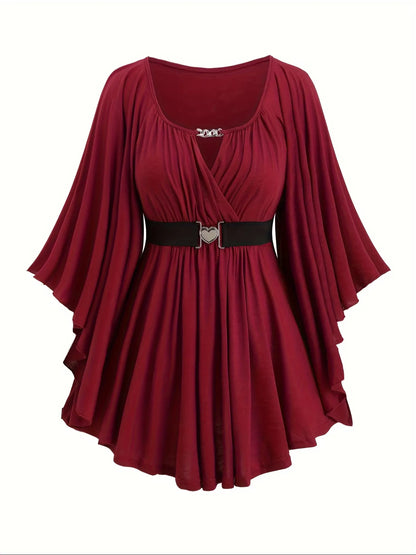 Glow Unbound LLC plus-size oversized heart-detail top