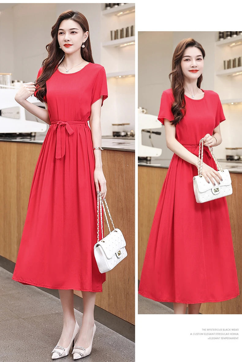 Glow Unbound LLC short-sleeve viscose midi dress