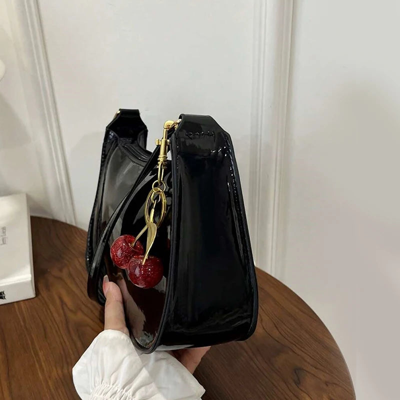 Glow Unbound LLC PU leather cherry pendant shoulder bag