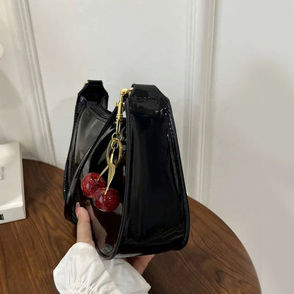 Glow Unbound LLC PU leather cherry pendant shoulder bag