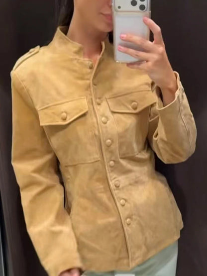 Glow Unbound LLC vintage faux suede cropped jacket