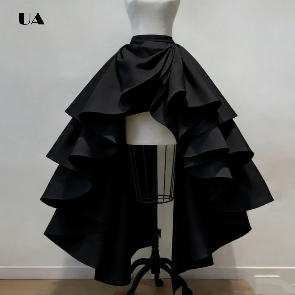 Glow Unbound LLC satin ruffle hi-lo maxi skirt