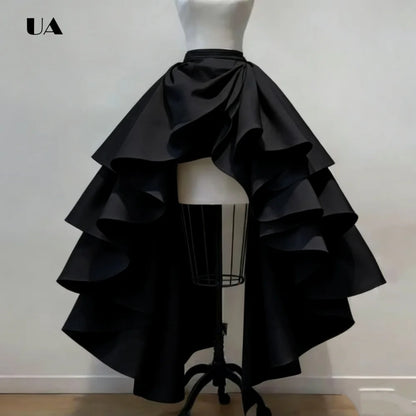 Glow Unbound LLC satin ruffle hi-lo maxi skirt