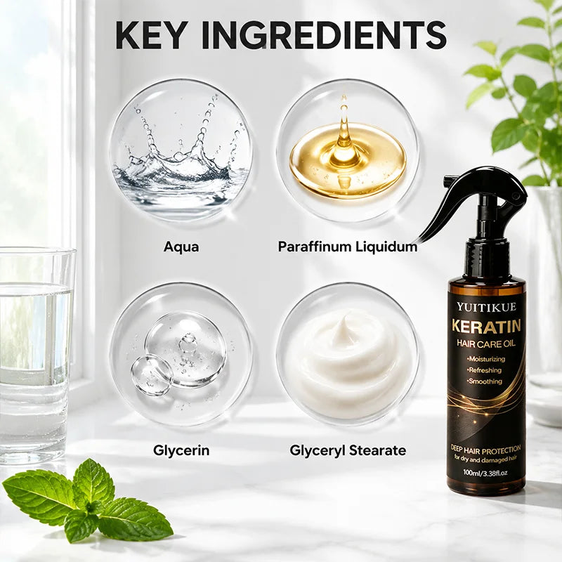 Glow Unbound LLC keratin hair oil spray