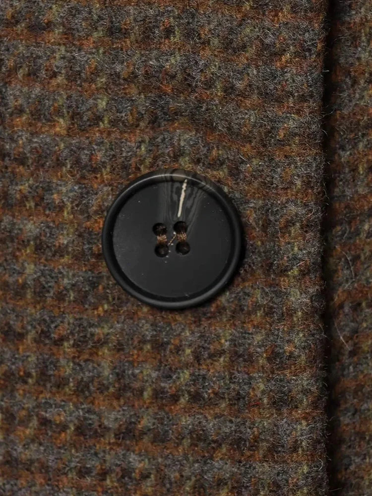 Glow Unbound LLC slim plaid collarless blazer