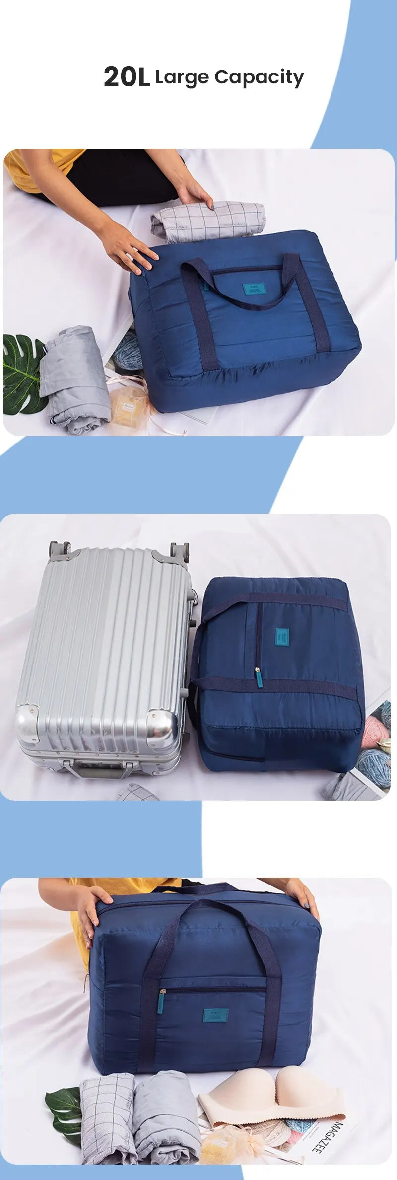 Glow Unbound LLC foldable travel duffel bag