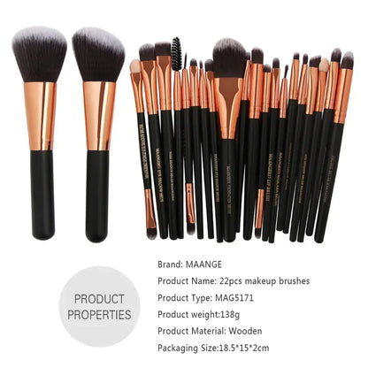 Pro Makeup Brush Set with Travel Bag