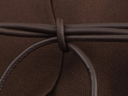 Glow Unbound LLC brown belted V-neck knit cardigan
