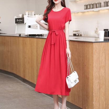 Glow Unbound LLC short-sleeve viscose midi dress